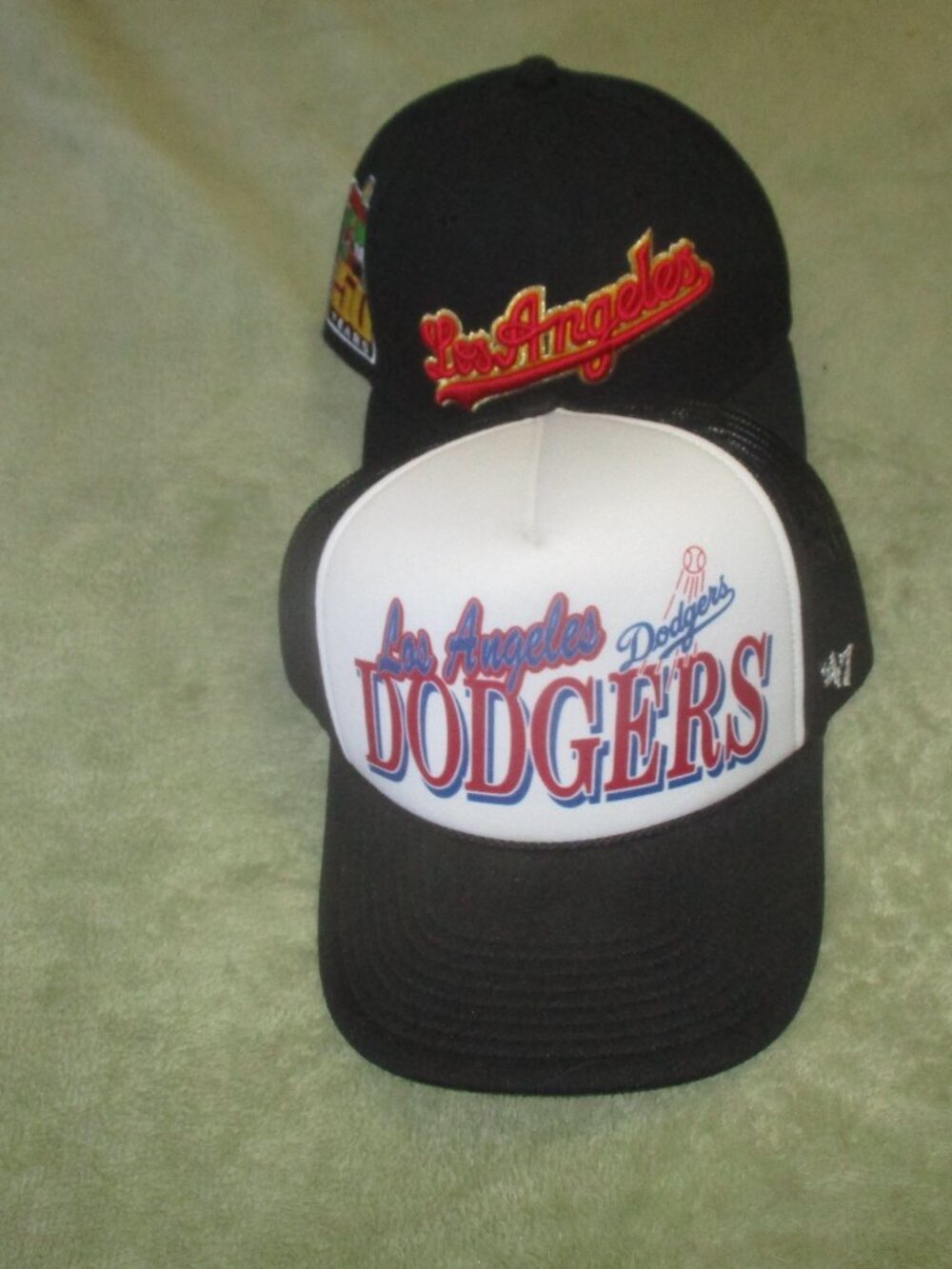 2 Dodgers BB Hats Mitchell & Ness Fitted & 47Forty Seven Snapback Both Like New
